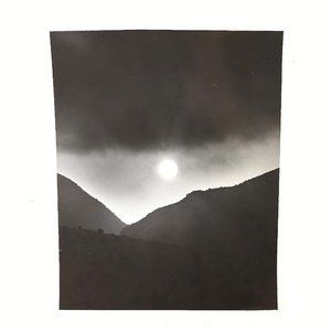 1969 Sunrise Over the Mountain at US Army Camp Humphrey Korea Photo 8x10"